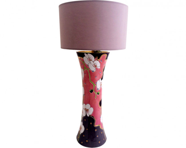 Orchidées Recoloré - Lampe Haute Evasée GM
