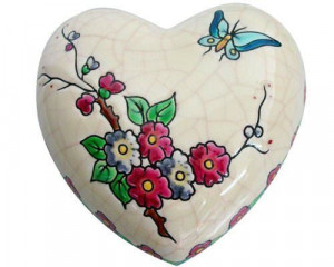 Cœur - Boite Coeur Standard Fleurs et Papillon