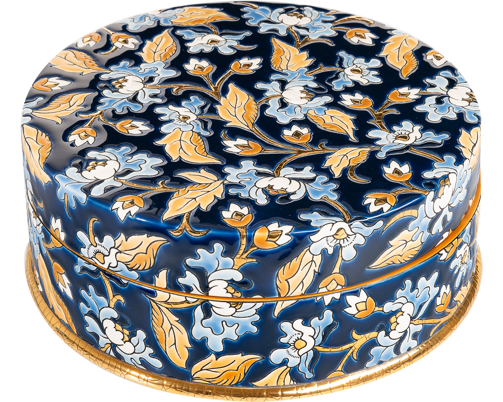 Boîte Ronde En Céramique – Manufacture De Signa Italie Circa 1900 – Signée – Bon état