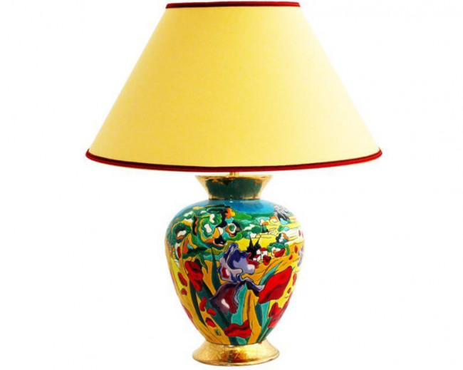 Iris et Coquelicots - Lampe Cyclade PM