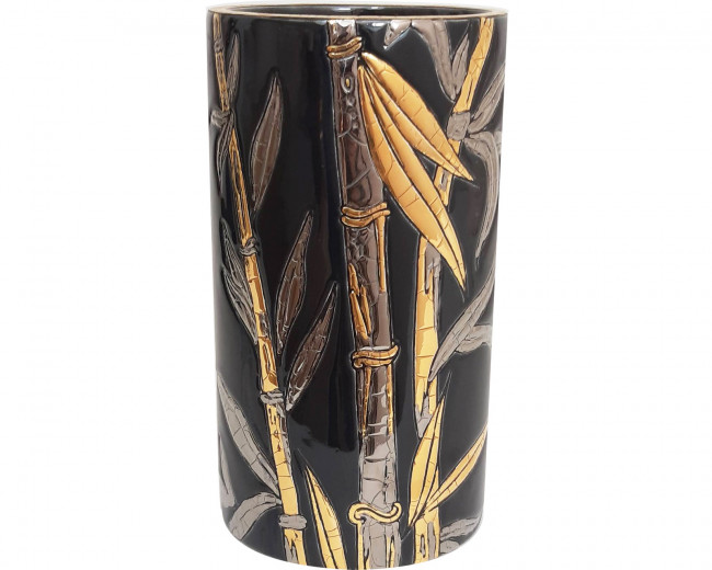 Bambou Noir - Vase Cornet H 17 cm