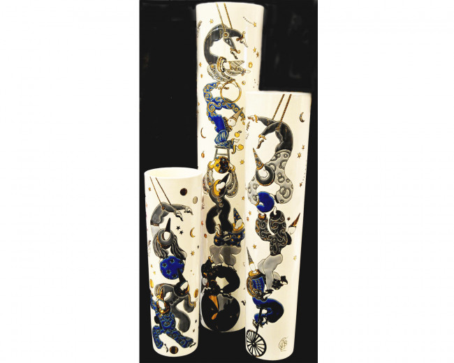 Acrobates Recoloré - Vase Colonne Standard